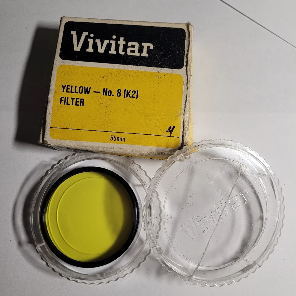 Lot/Bundle of FIVE vintage 55mm camera filters! Vivitar & Hoya